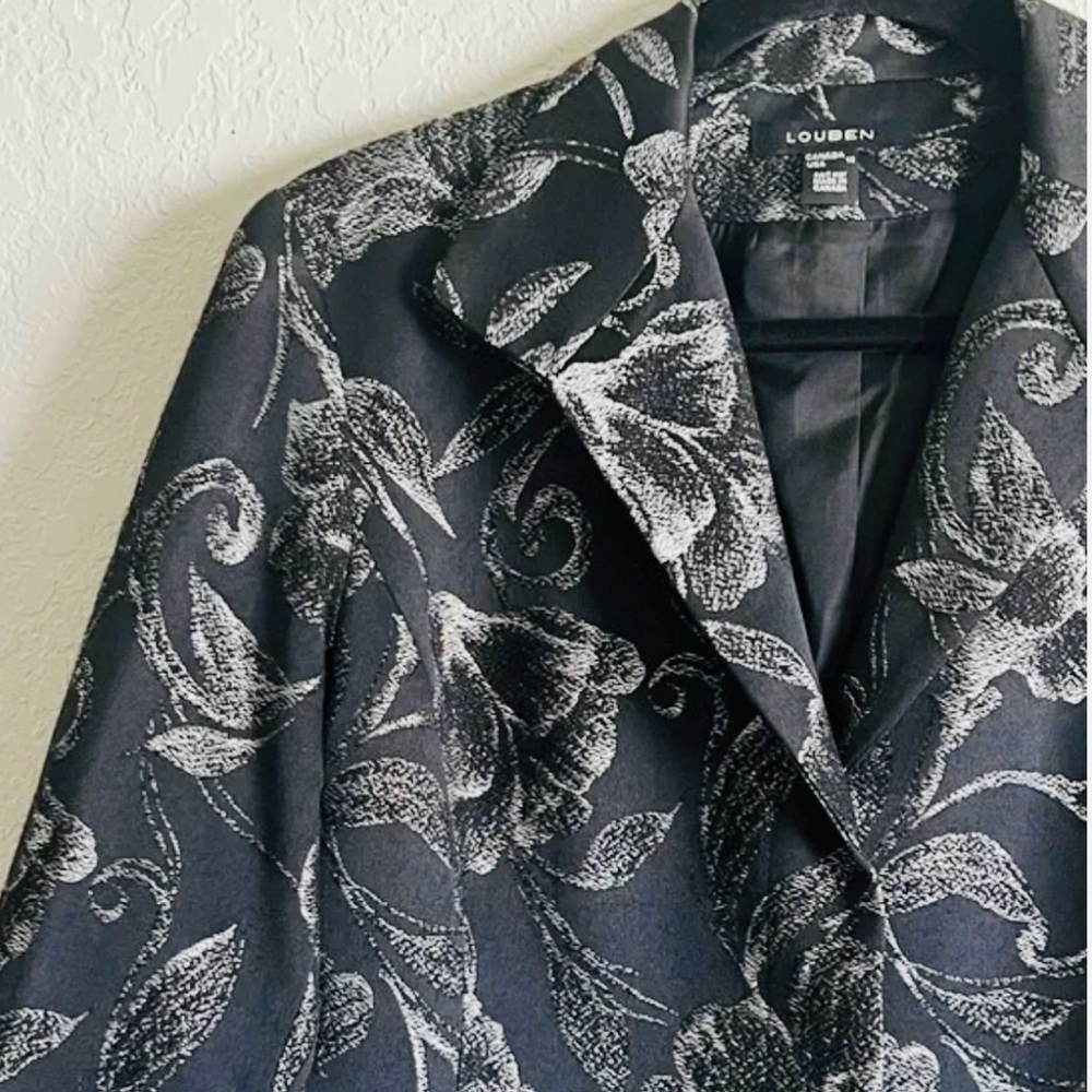Louben Floral Black and Silver topper Jacket - Picture 8 of 8